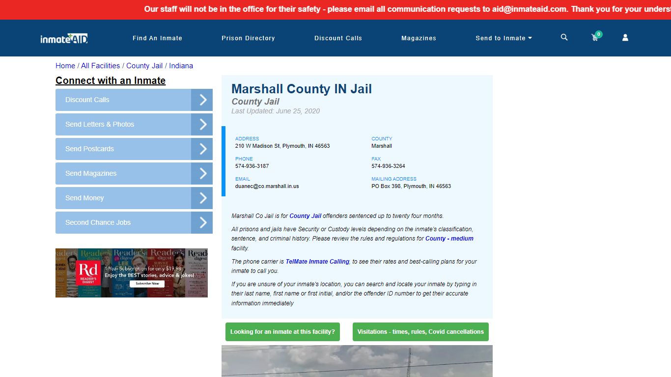 Marshall County IN Jail - Inmate Locator - Plymouth, IN